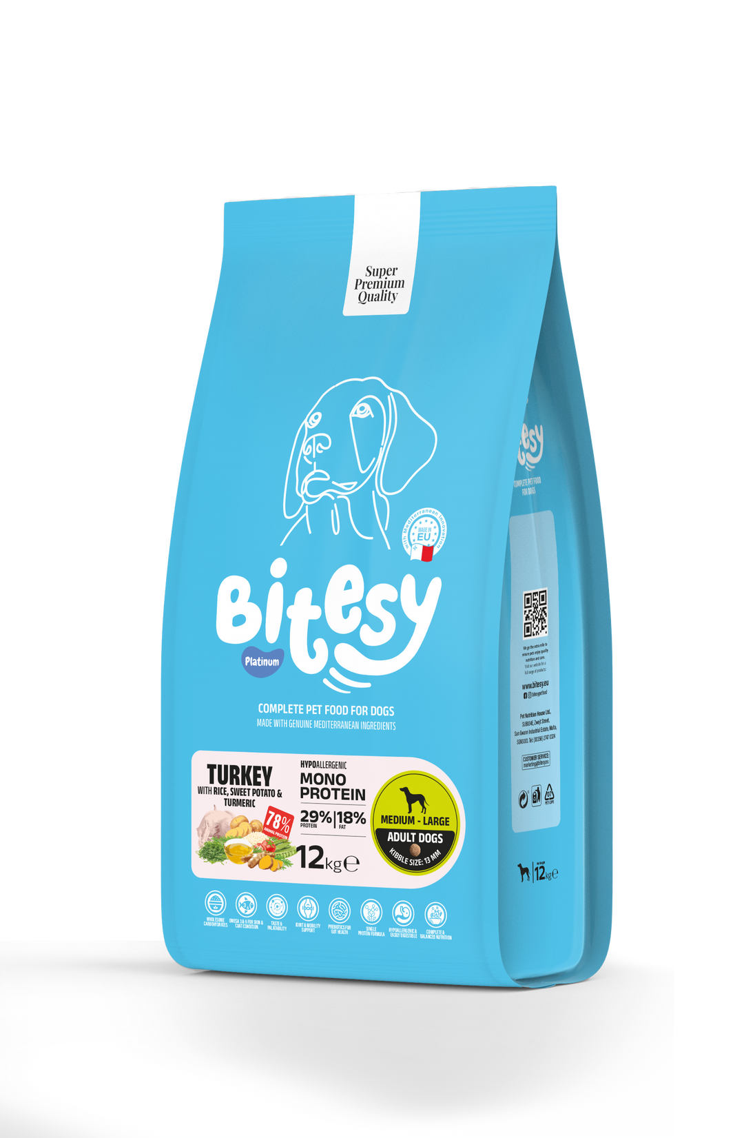 Bitesy Dog Mono Protein Turkey & Sweet Potato (Medium & Large Breeds)