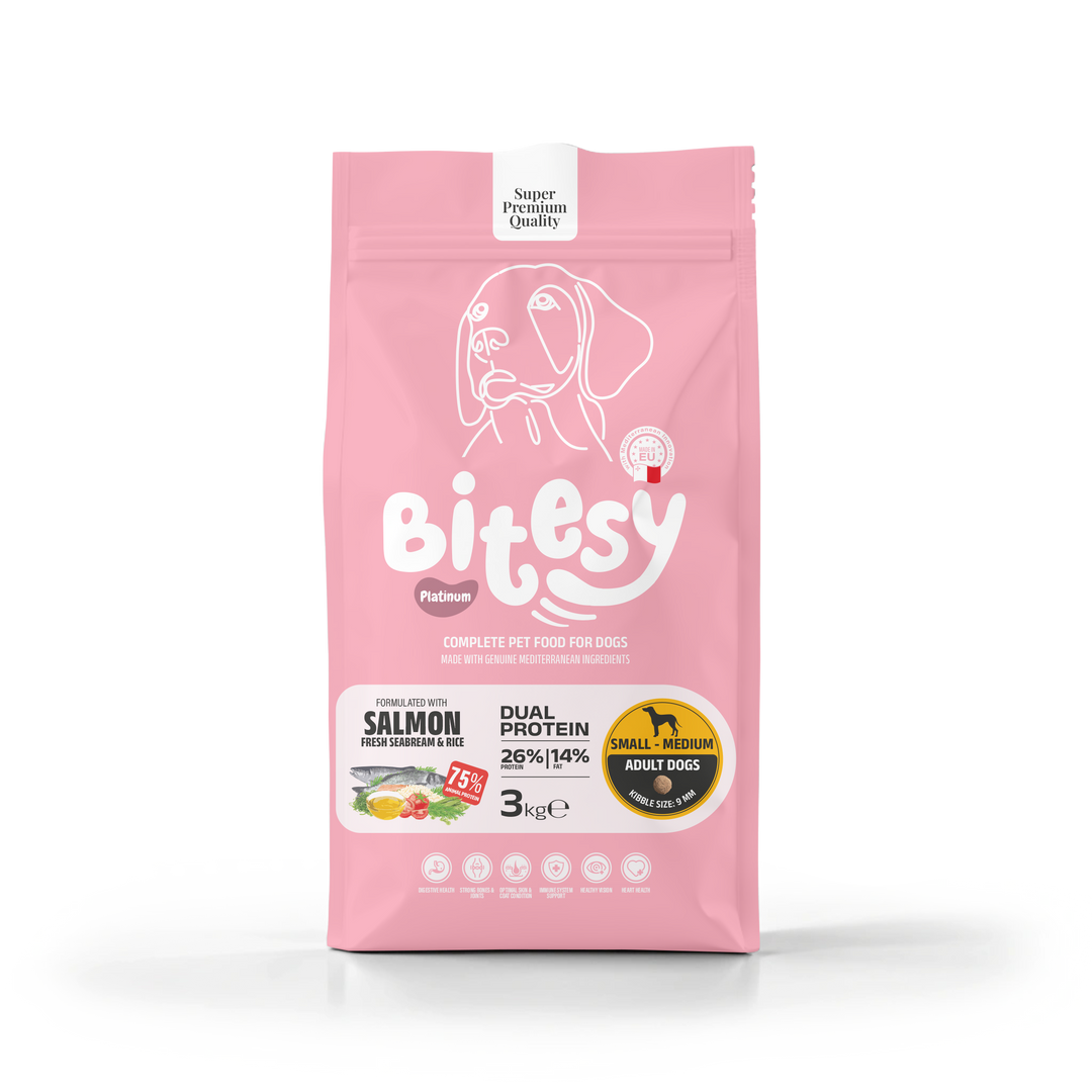 Bitesy Dog Dual Protein Salmon & Seabream (small & Medium Breeds), 3 kg