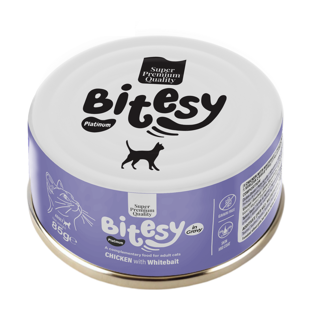 Bitesy cat wet food, 85g - Chicken &amp; Whitebait