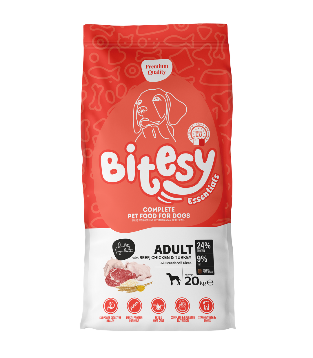 Bitesy Essentials dog 20kg - Beef/Turkey/Chicken