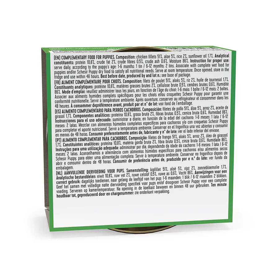 Schesir Dog tin 150g - Chicken with Aloe Puppy