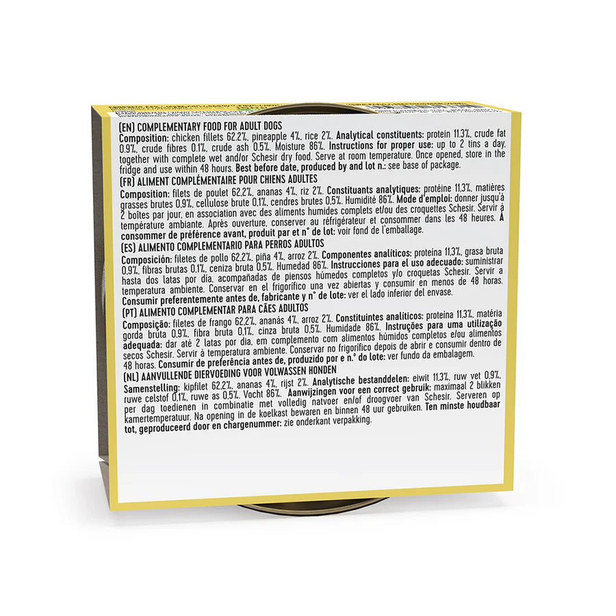 Schesir Dog tin 150g - Chicken &amp; Pineapple