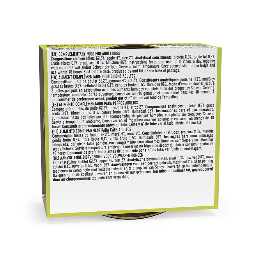 Schesir Dog tin 150g - Chicken &amp; Apple