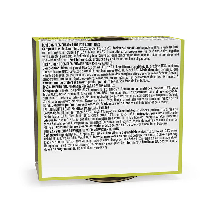 Schesir Dog tin 150g - Chicken &amp; Apple