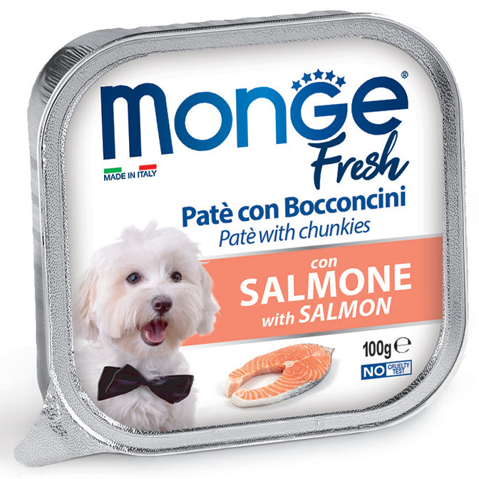 Monge Dog Fresh wet foil Pate &amp; Chucks 100g - Salmon