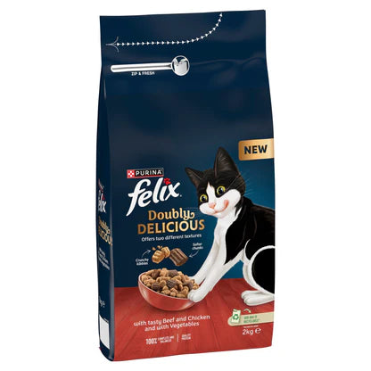 Felix Cat Dry Doubly Delicious Beef & Chicken with Veg