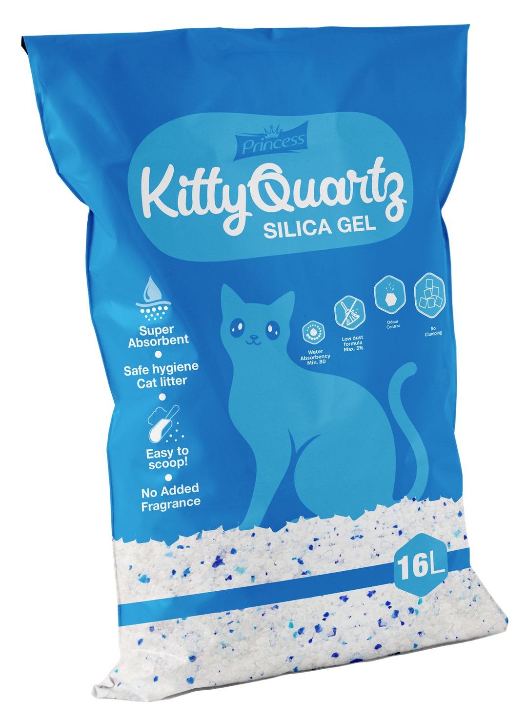Princess Kitty Quartz Silica gel Litter, 16L
