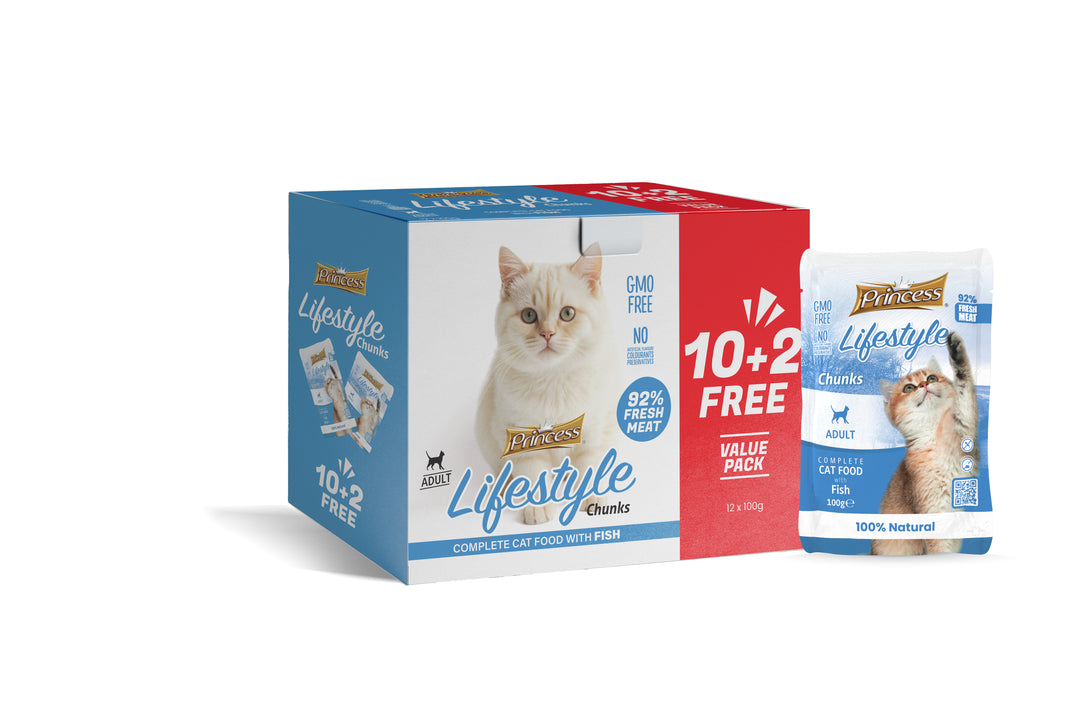 Princess Lifestyle Pouches in Jelly 10+2 free value pack - Fish Chunks