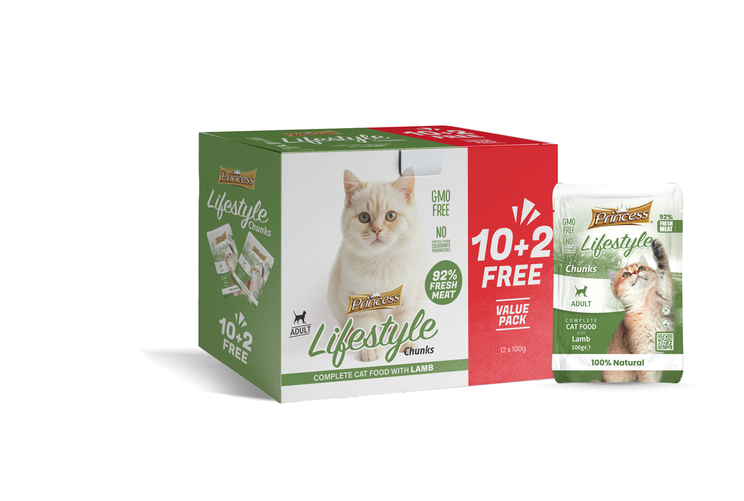 Princess Lifestyle Pouches in Jelly 10+2 free value pack - Lamb Chunks