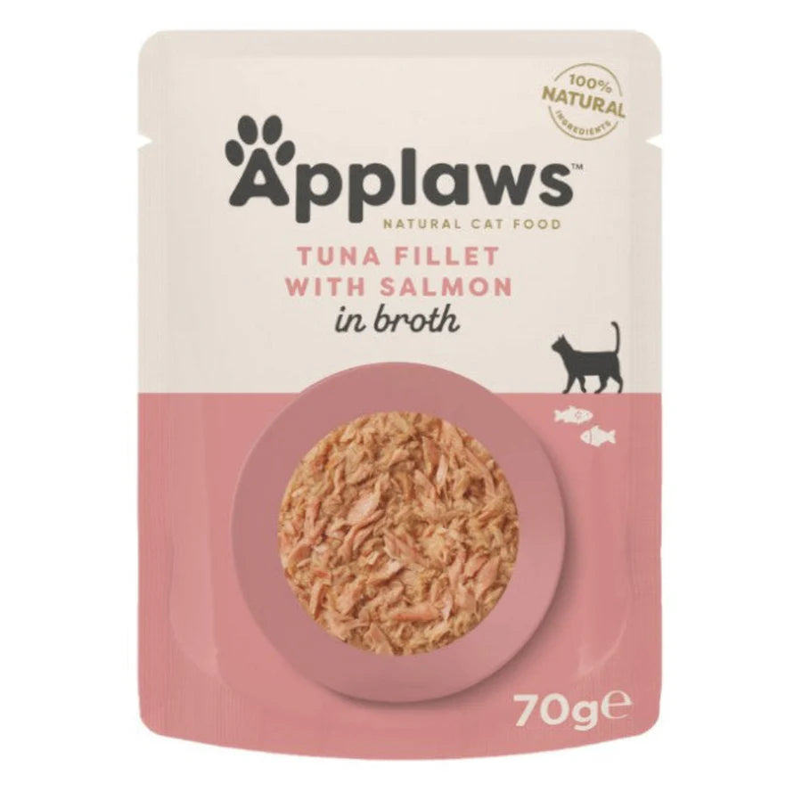 Applaws Pouches Tuna & Salmon in Broth, 70g - 1 bx (12pc)