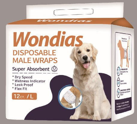Wondias Disposable Male Dog Diaper (with indicator)
