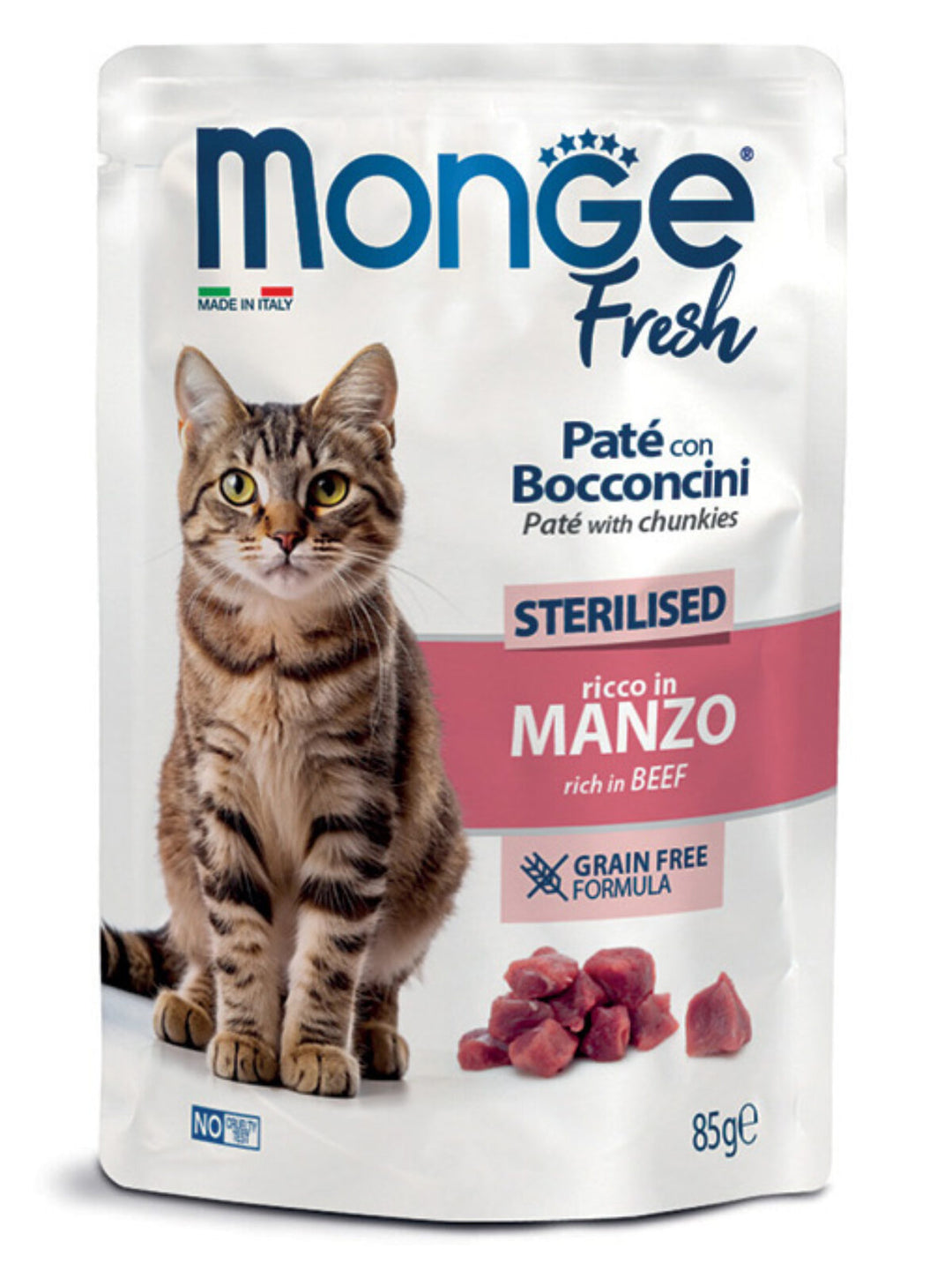 Monge Adult Pouches Fresh Sterilized Beef - 85g