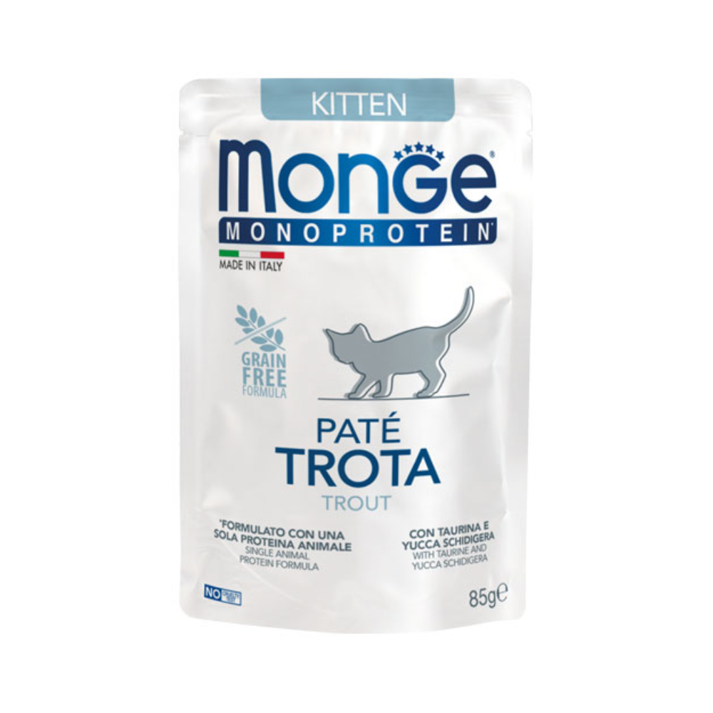 Monge Cat Pouch Mono Kitten Trout 85g