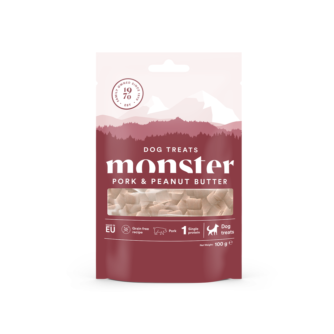 Monster Baked treats 100g - Pork & Peanut butter