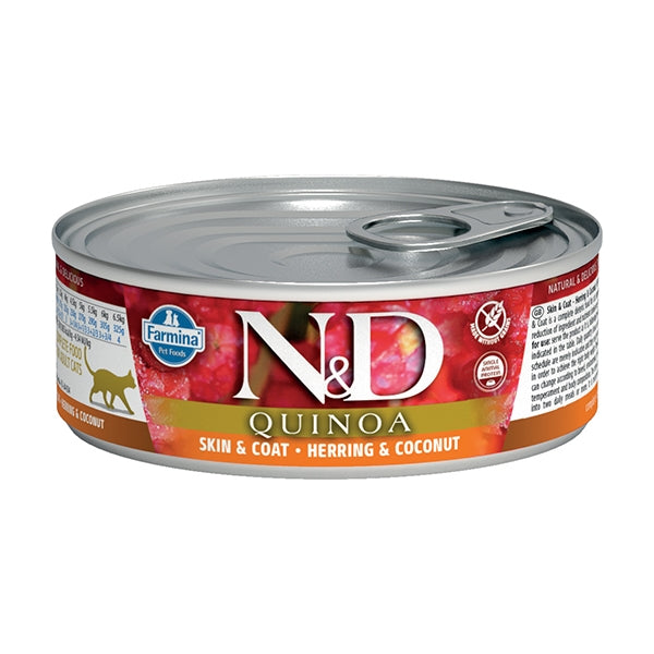 N&D cat tin Quinoa Skin/Coat Herring & Coconut, 80g