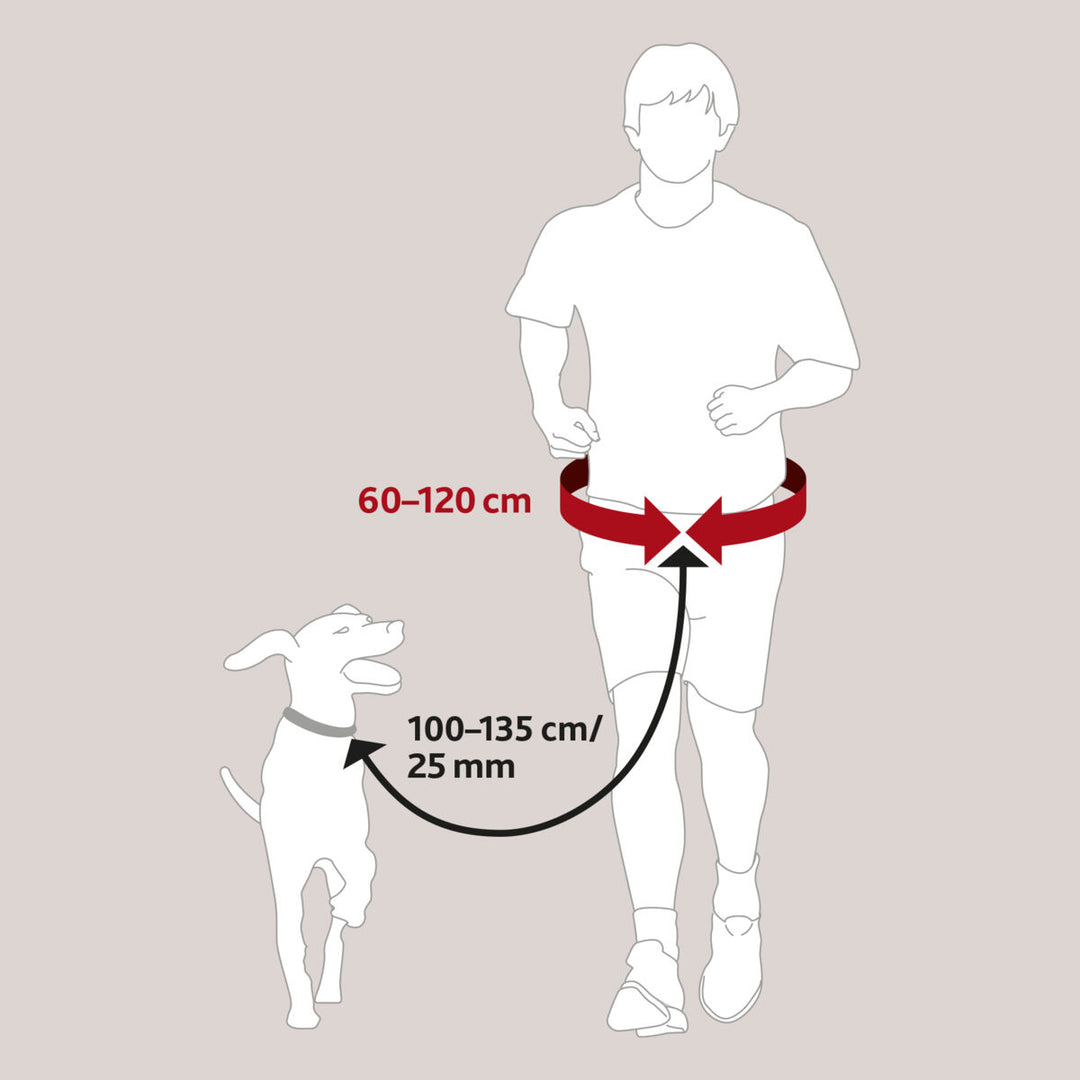 1275 Waist belt with leash, up to 40 kg, black