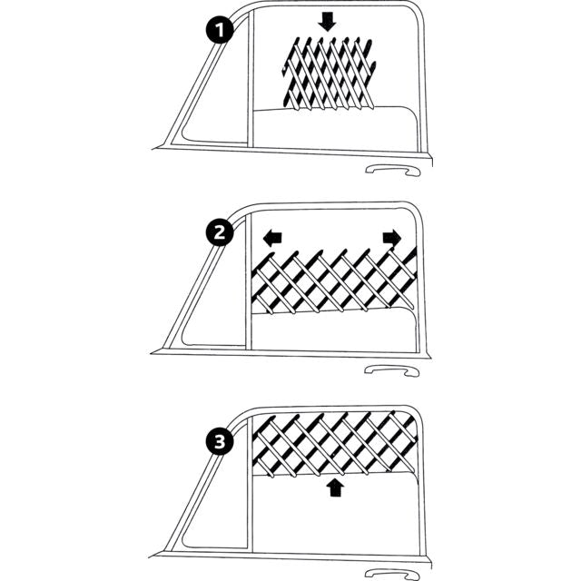 13102 Ventilation lattice for cars, 30-110 cm, black
