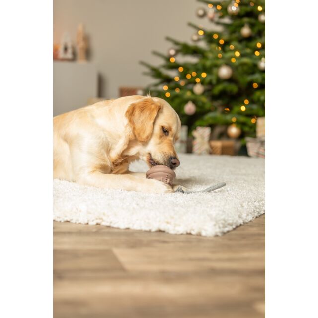 92018 - Xmas Bell With Rope 12/36cm Beige