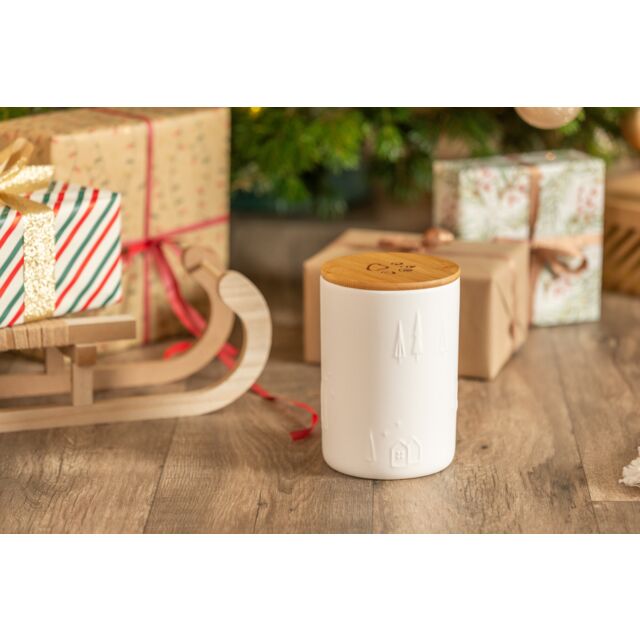 Xmas treat tin, ceramic,