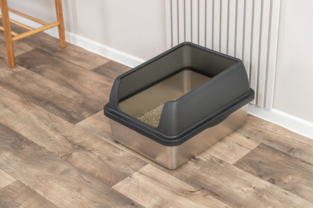 40222 Stainless steel litter tray, with rim, 40 x 29 x 52 cm, grey