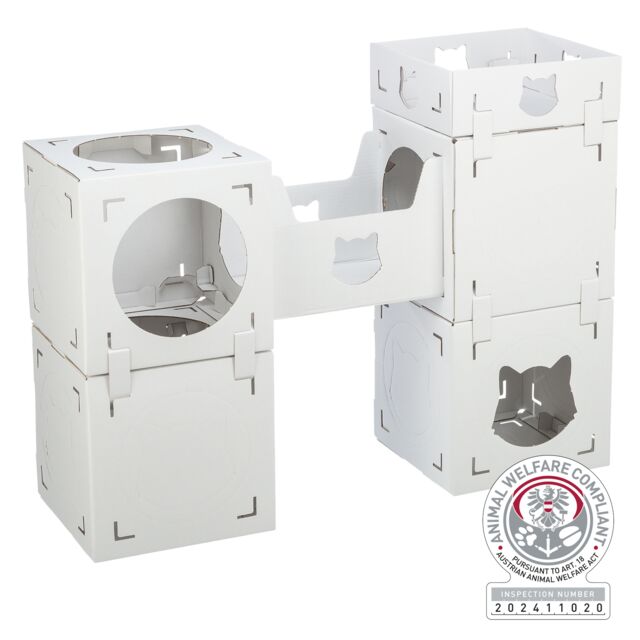 48060 Casa Cara cat furniture, cardboard, 93 x72 x30.5 cm, white