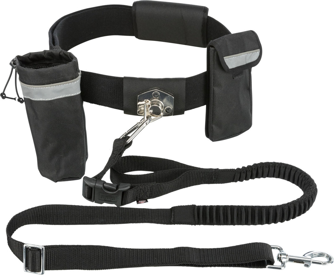 1275 Waist belt with leash, up to 40 kg, black