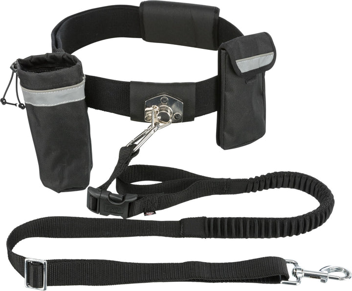1275 Waist belt with leash, up to 40 kg, black