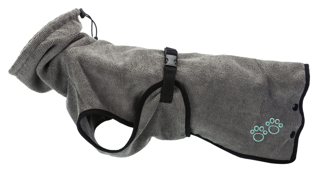 Bathrobe for dogs, terry cloth, grey