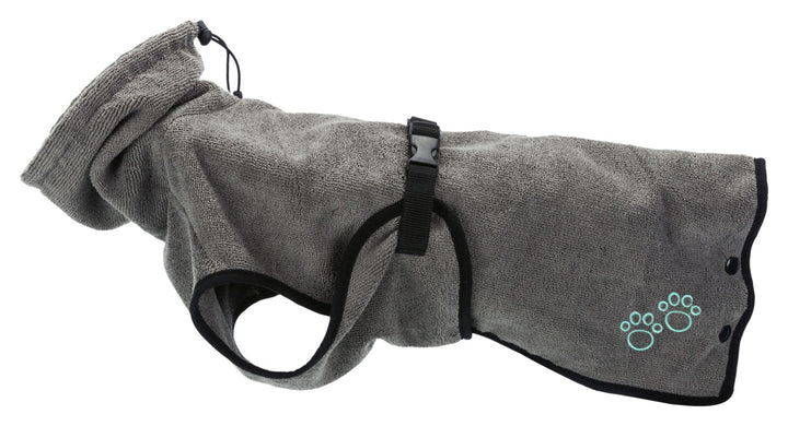 Bathrobe for dogs, terry cloth, grey