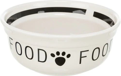 24413 Food bowl, ceramic, 0.25 l/diam 13 cm, white/black