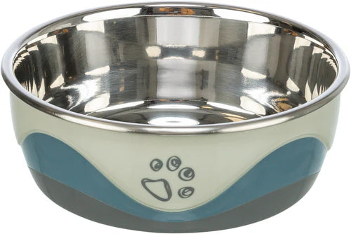 25257 Stainless steel bowl with silicone, 1.4 l/diam. 21 cm, white/grey