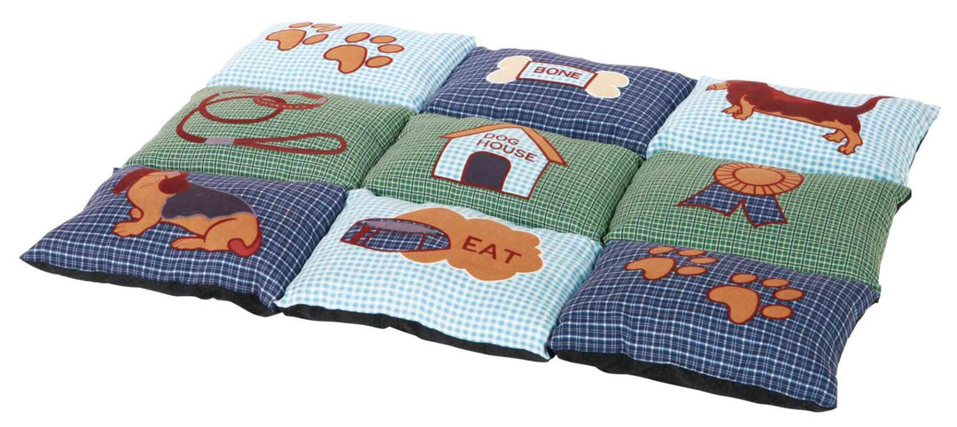 37069 Patchwork blanket, 80 x 55 cm, blue/green