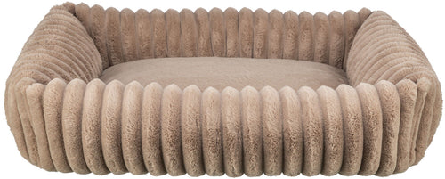 374026 Lonni bed, corduroy plush, rectangular, light brown