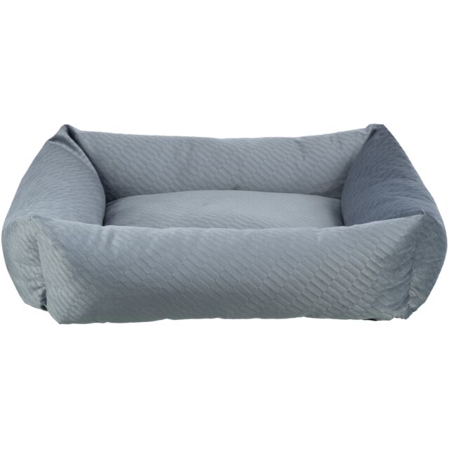 Alena bed, square, blue-grey