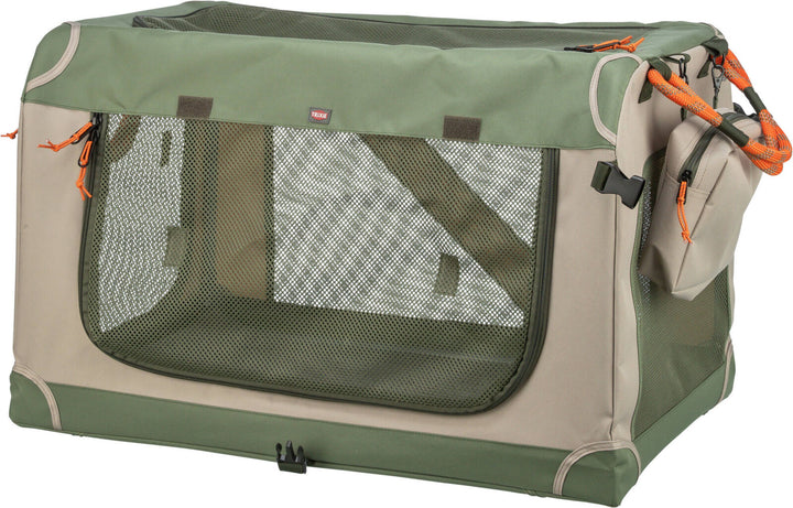 Comfy soft kennel, olive green/beige