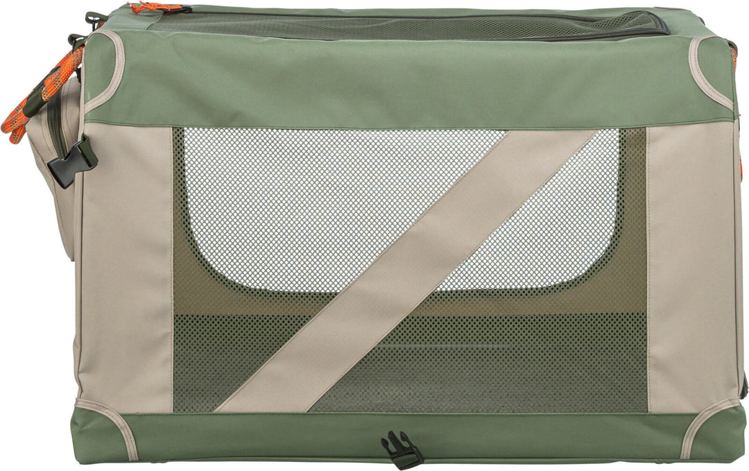 Comfy soft kennel, olive green/beige