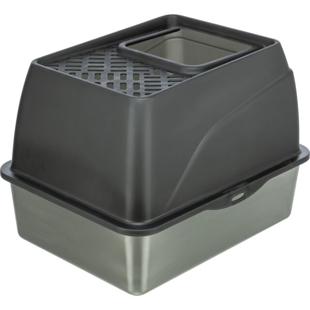 640223 Stainless Steel Litter Tray Hop In (Niro) , 40 x 39 x 52cm, Grey