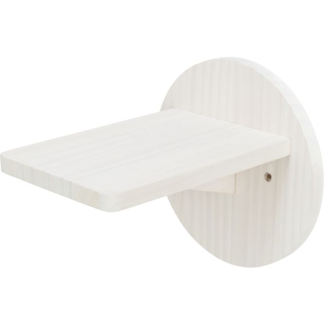 49943 Climbing step for wall pine wood, diam. 19 x 22 cm, white