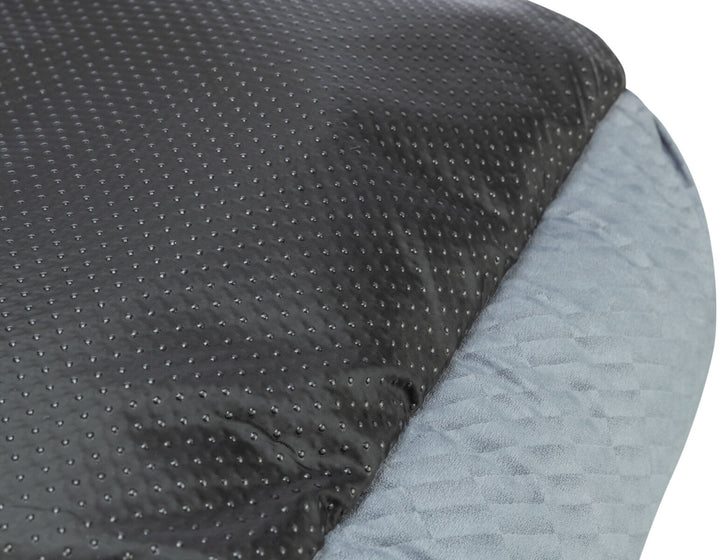 Alena bed, square, blue-grey