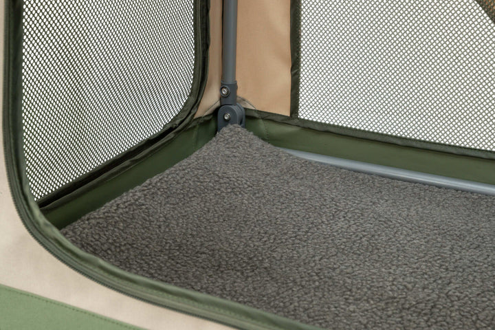 Comfy soft kennel, olive green/beige