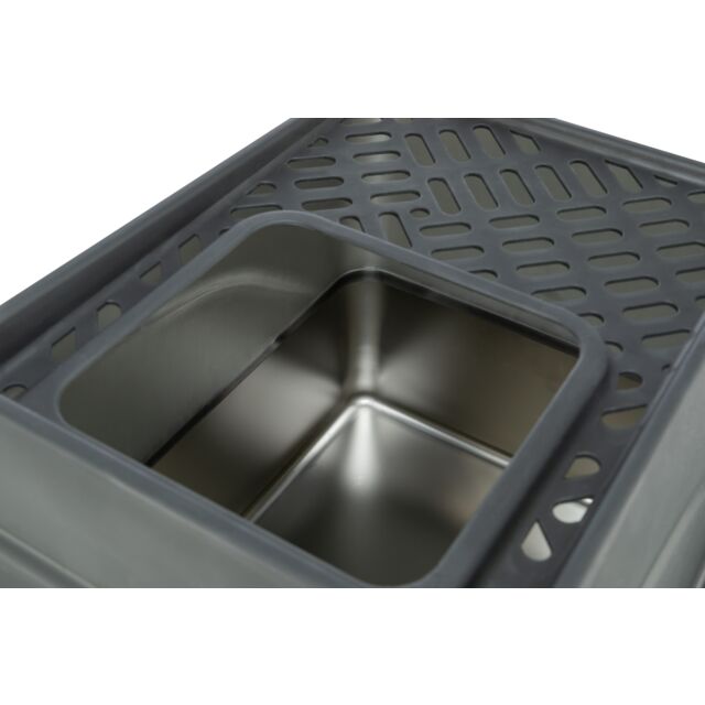 640223 Stainless Steel Litter Tray Hop In (Niro) , 40 x 39 x 52cm, Grey