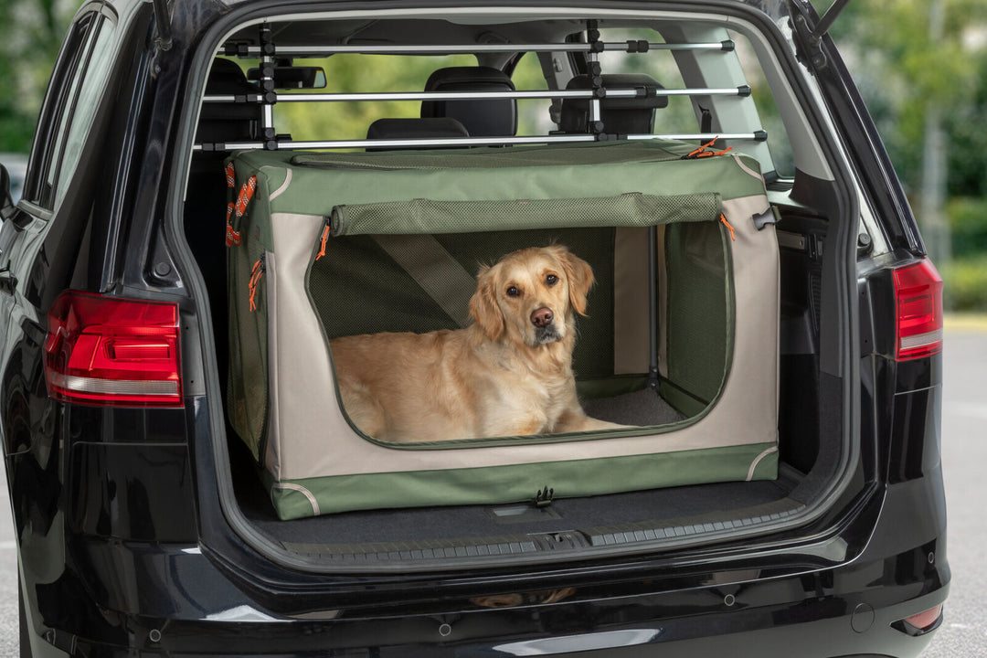 Comfy soft kennel, olive green/beige