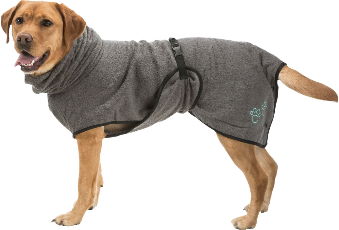 Bathrobe for dogs, terry cloth, grey