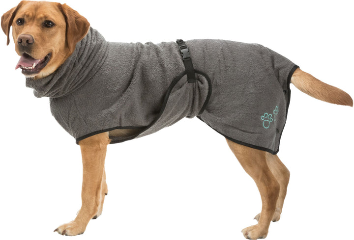 Bathrobe for dogs, terry cloth, grey
