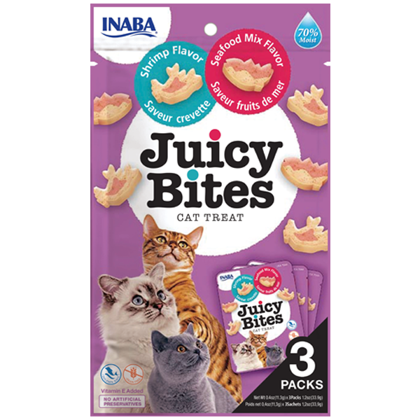 Inaba Juicy Bites cat treats - Shrimp & Seafood
