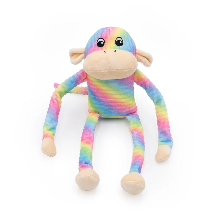 Zippy Paws - Spencer the Crinkle Monkey - Large Rainbow