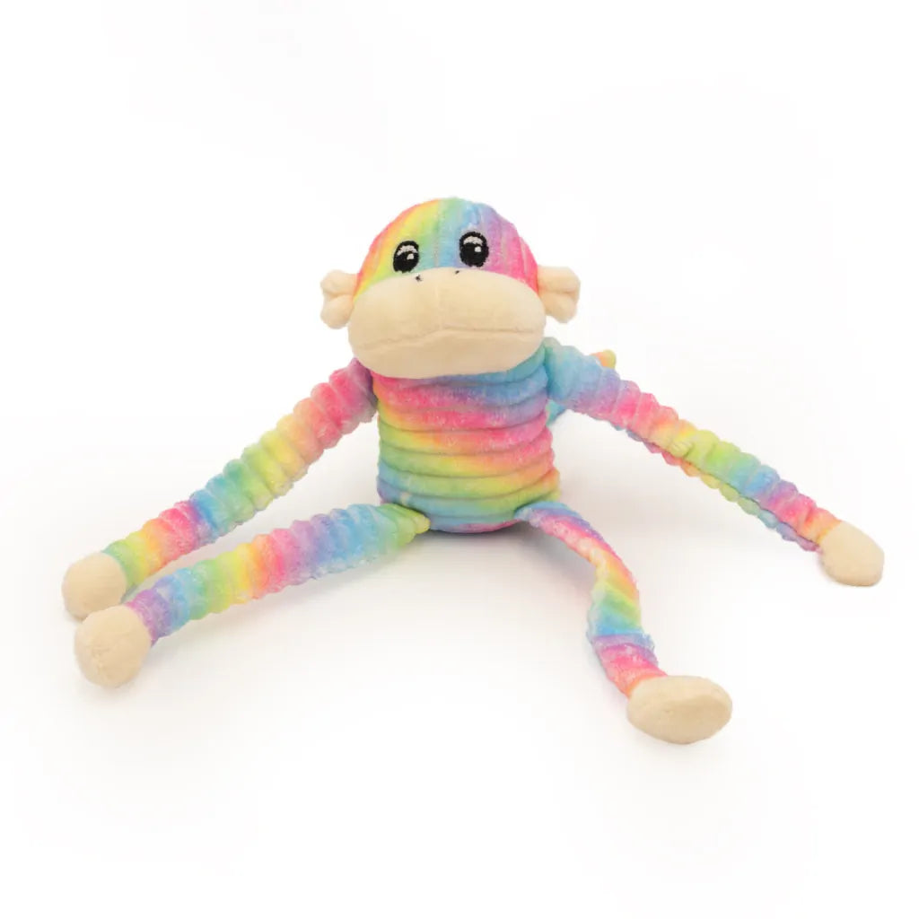 Zippy Paws - Spencer the Crinkle Monkey - Small Rainbow 2 pack
