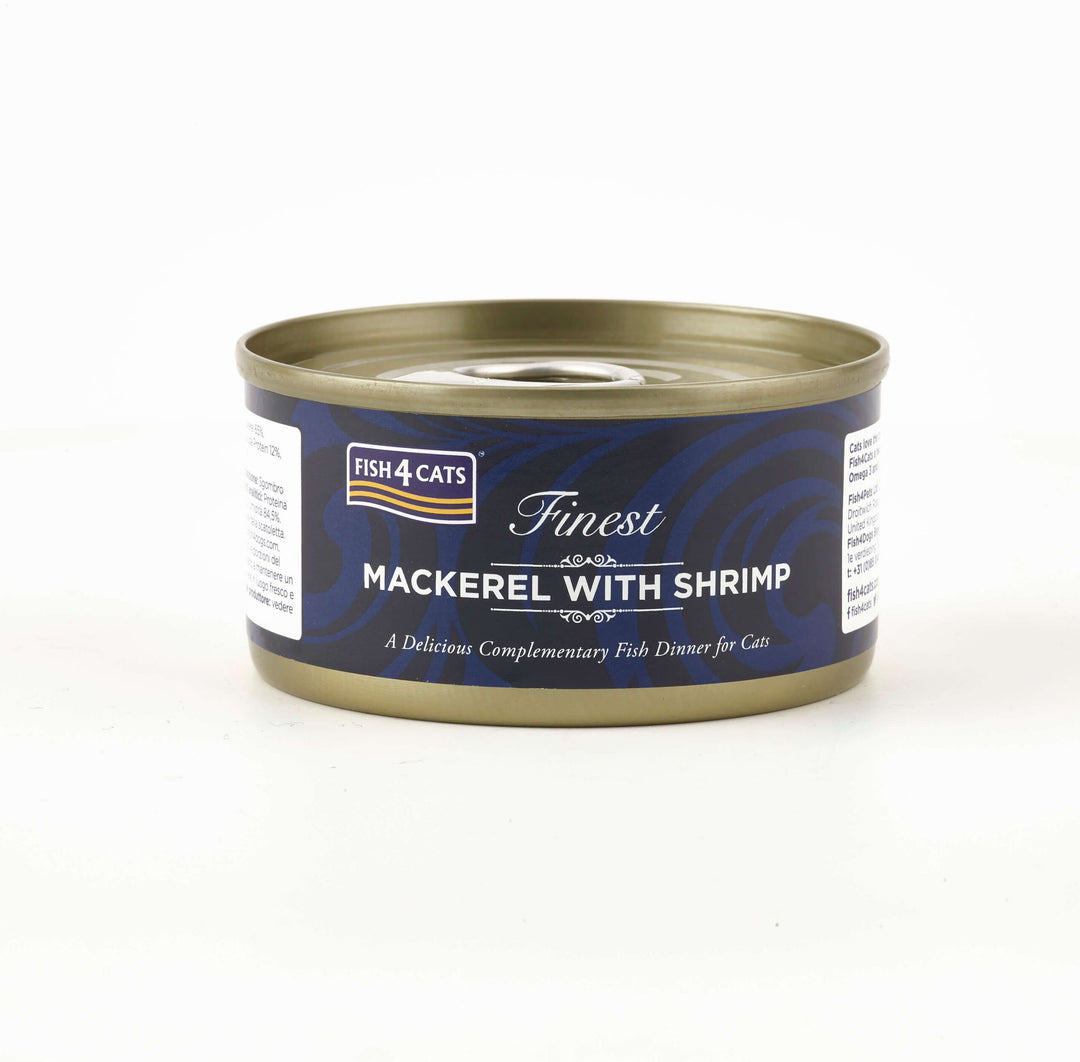 Fish4cats finest Mackerel with Shrimp 70g Tin