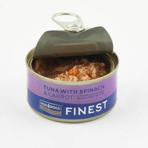 Fish4dogs dog Tin Finest Tuna with Carrot/Spinach 85g