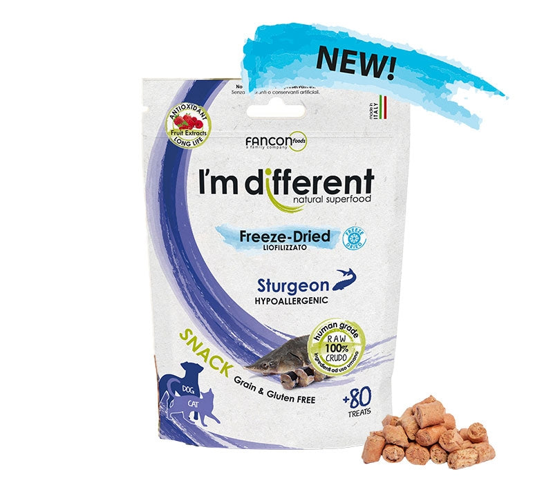 I'm Different Snacks, Sturgeon, 80pcs (Freeze Dried)